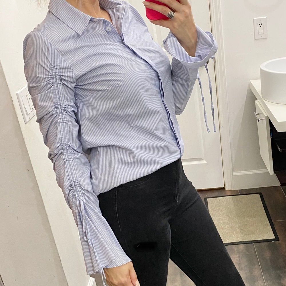 SALE!!!Who What Wear bell sleeve striped top S